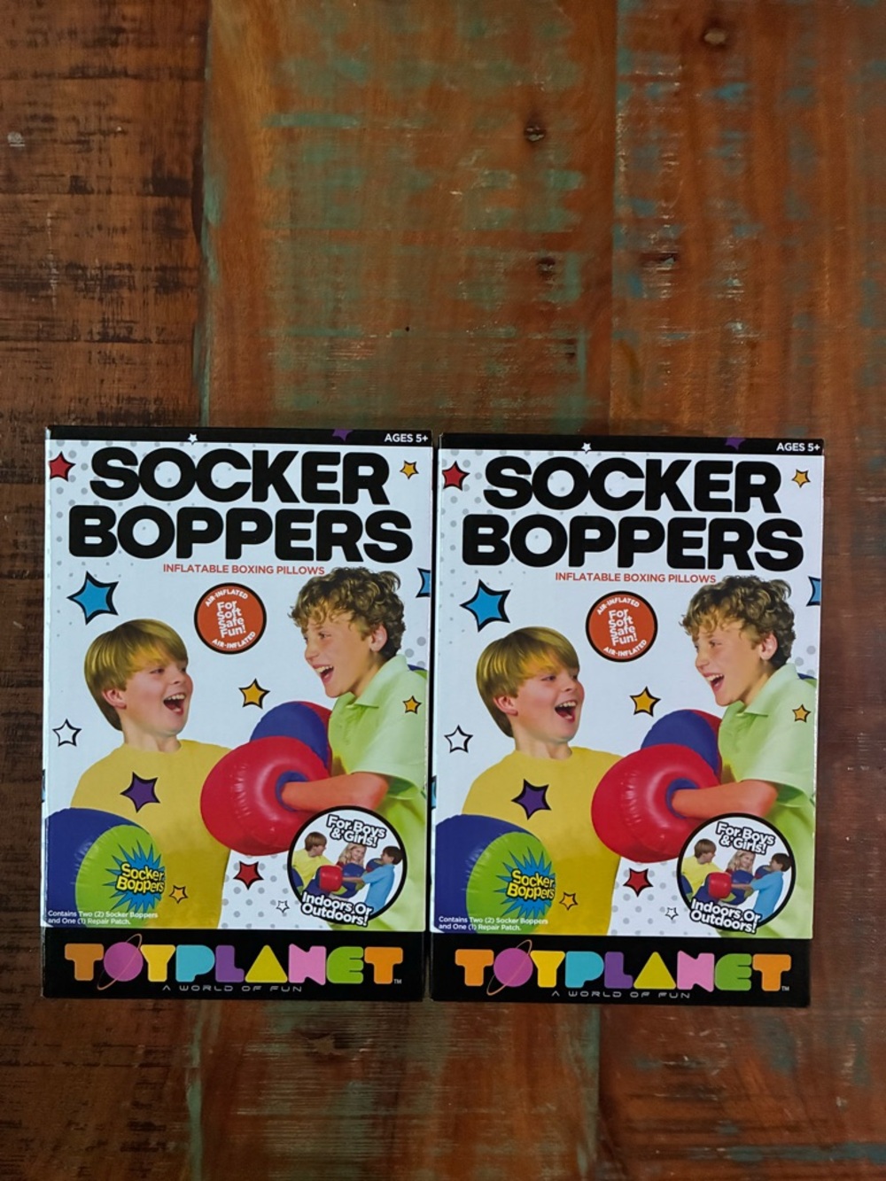 Socker Boppers Inflatable Boxing Pillows - Red & Blue by Toy Planet